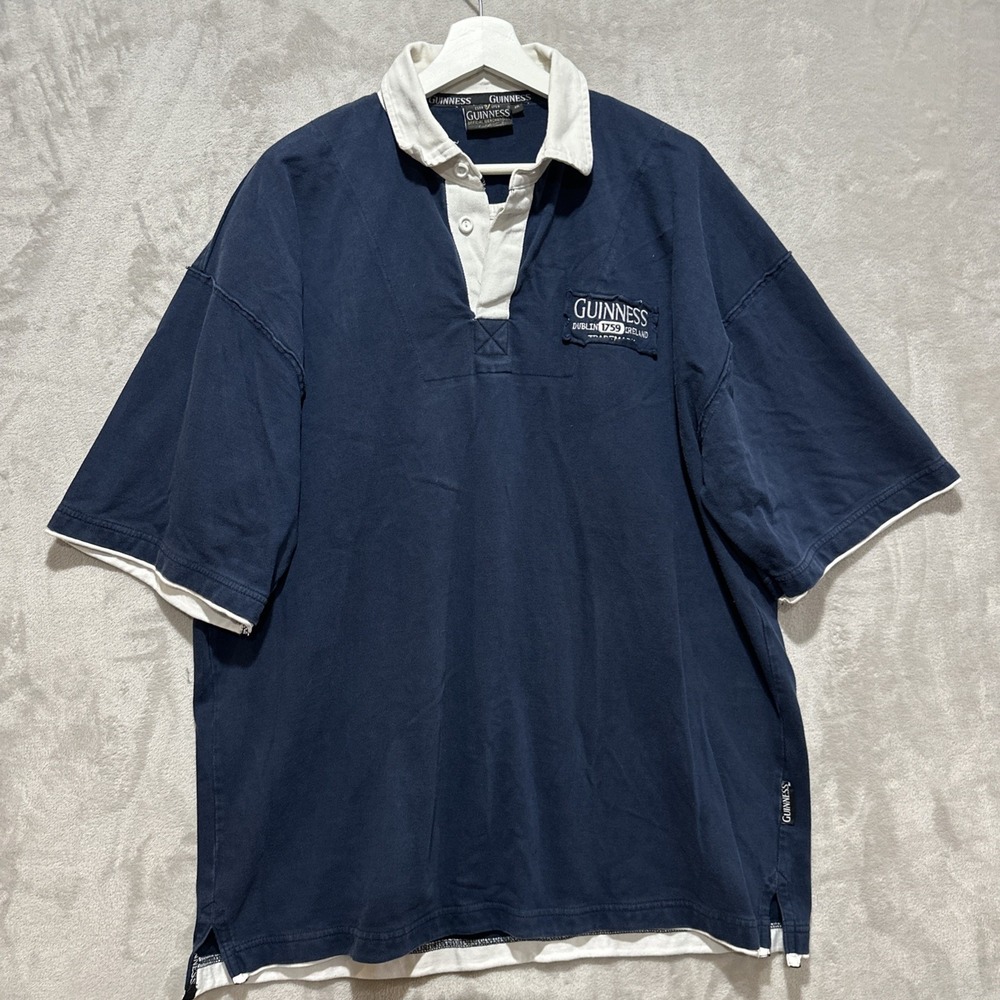 VTG Guinness Rugby Polo Shirt 2XL Dublin Ireland 1759 Embroidered Irish‎ Beer